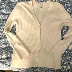 White button up sweater